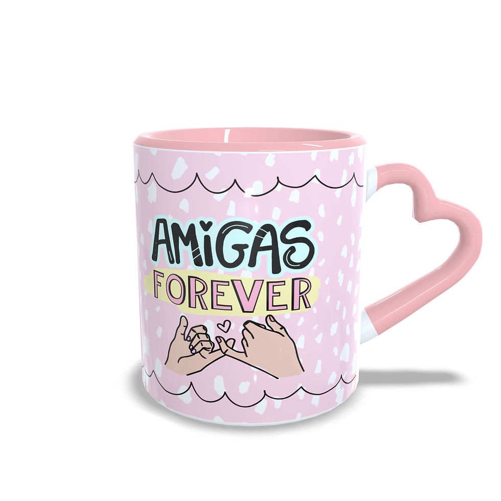 Miniatura: Caneca Personalizada  "Amigas normais não tenho" Alça Coração