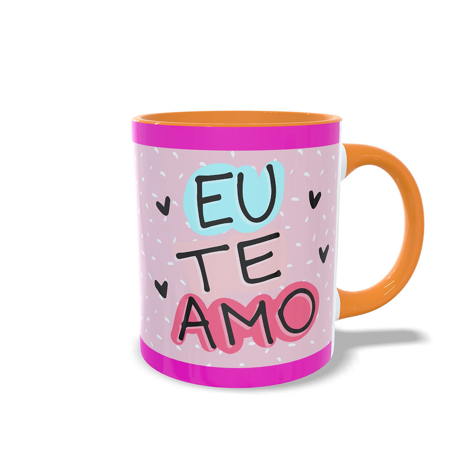 Miniatura: Caneca Personalizada "Eu te amo" - Alça Colorida