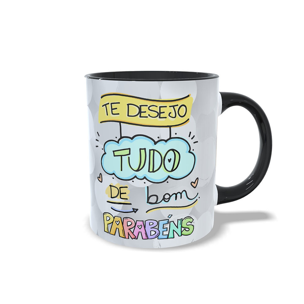 Miniatura: Caneca Personalizada "Te desejo tudo de bom" - Alça Colorida