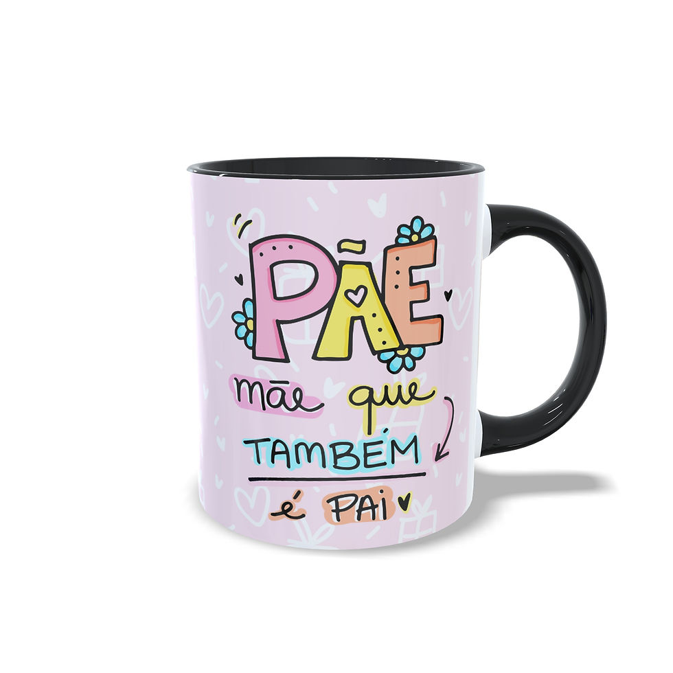 Miniatura: Caneca Personalizada "Pãe" - Alça Colorida