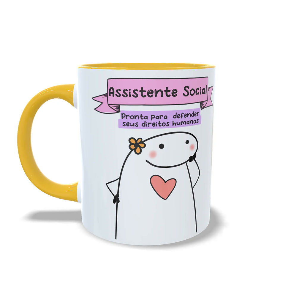 Caneca Personalizada "Assistente Social Flork" - Alça Colorida