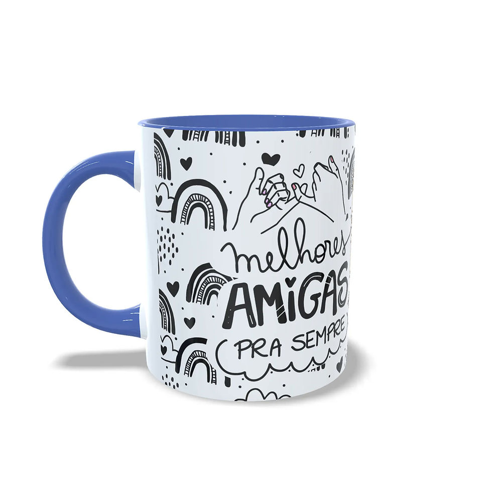 Miniatura: Caneca Personalizada "Amiga, te amo" - Alça Colorida
