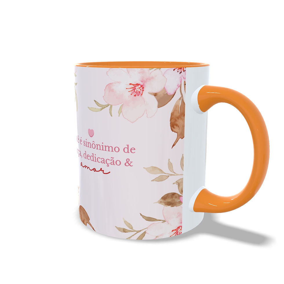 Miniatura: Caneca Personalizada "Eu te amo Mãe" - Alça Colorida