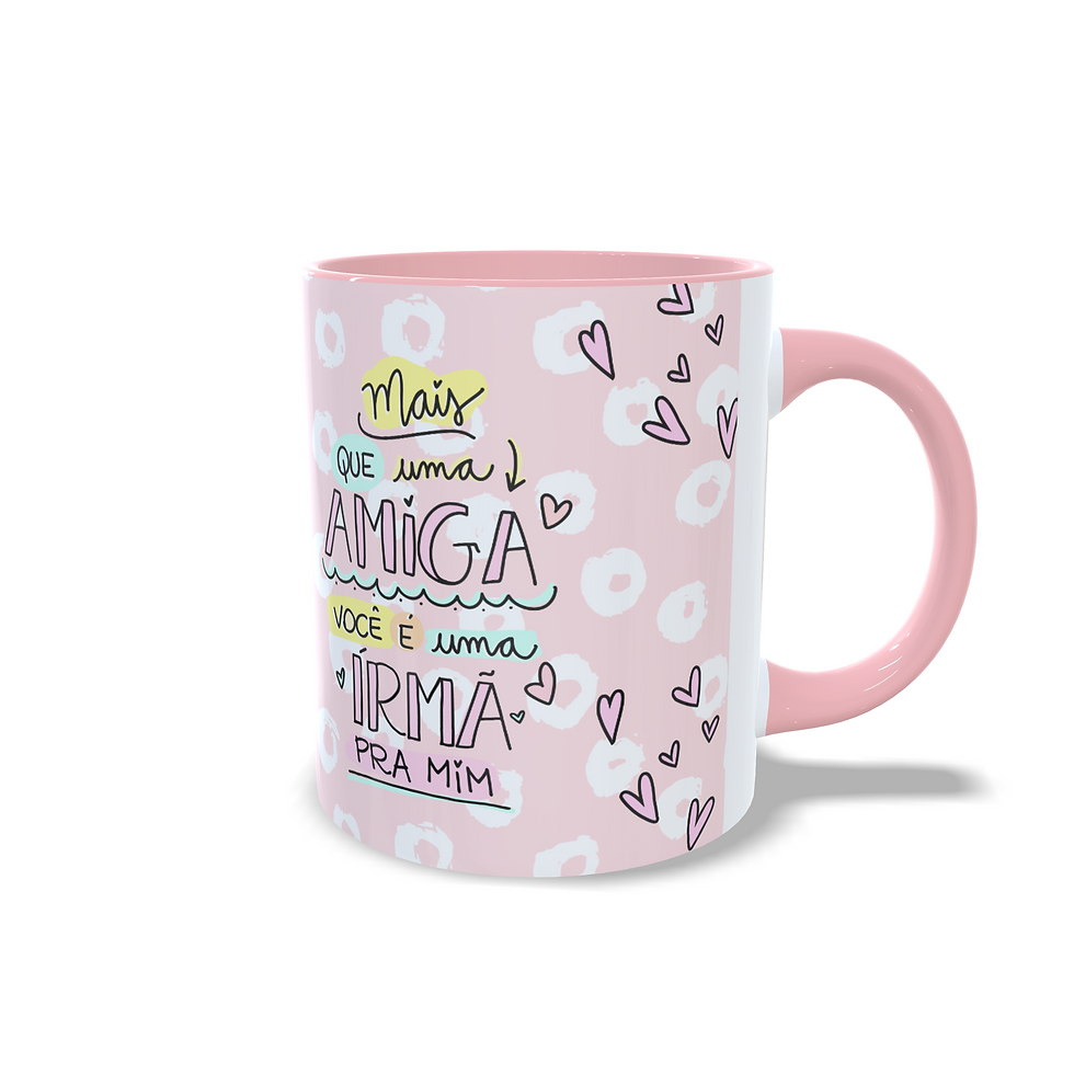 Miniatura: Caneca Personalizada "Amiga Irmã" - Alça Colorida