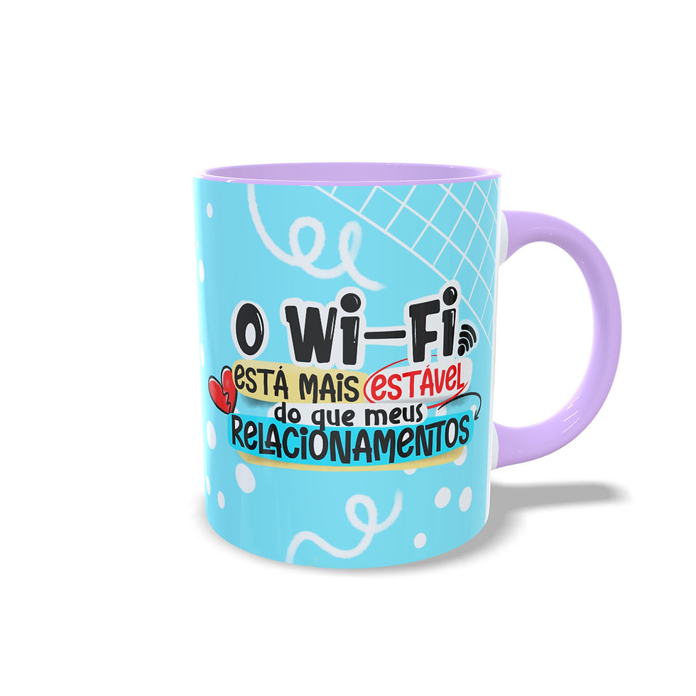 Miniatura: Caneca Personalizada "Wifi Mais Azul" - Alça Colorida