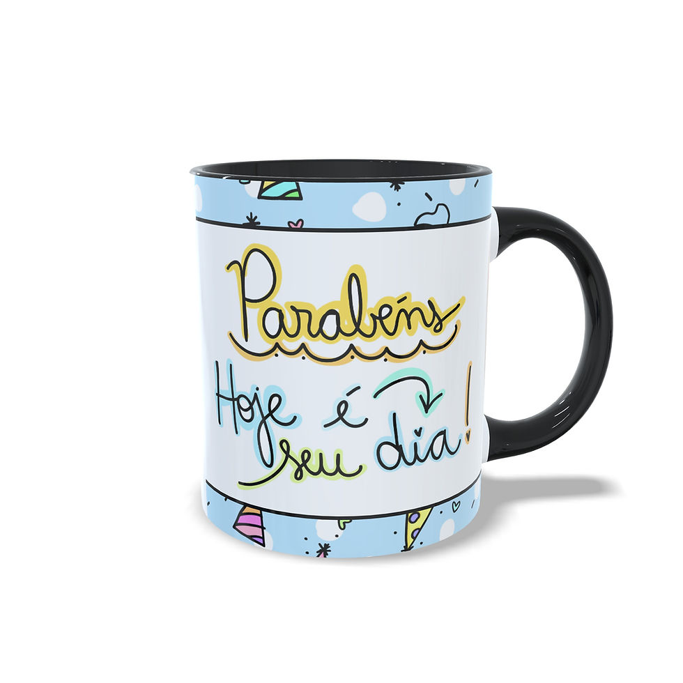 Miniatura: Caneca Personalizada "Parabéns PAI" - Alça Colorida