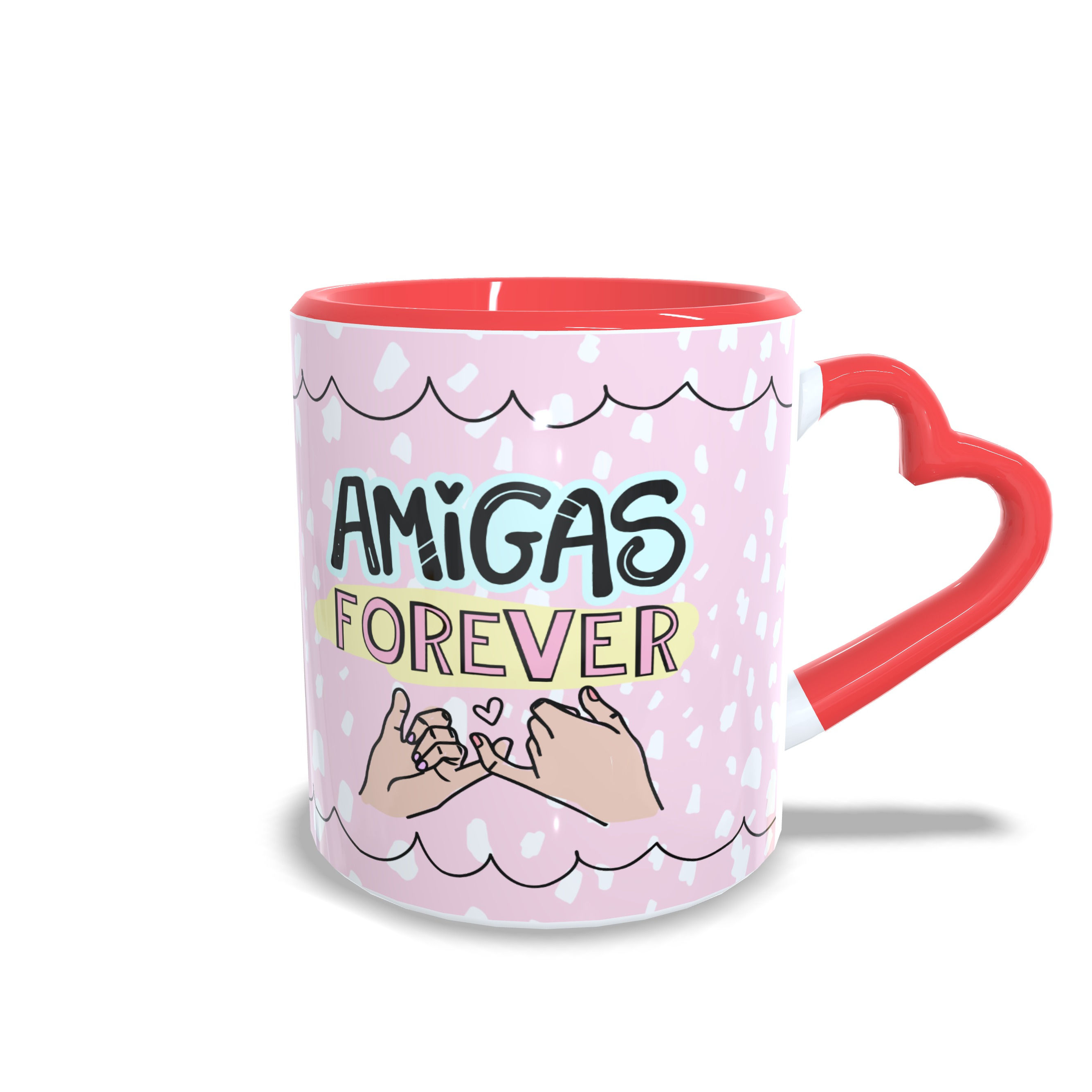 Caneca Personalizada "Amigas normais não tenho" Alça Coração