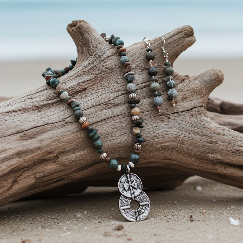 Baule Pendant Necklace and Earring Set