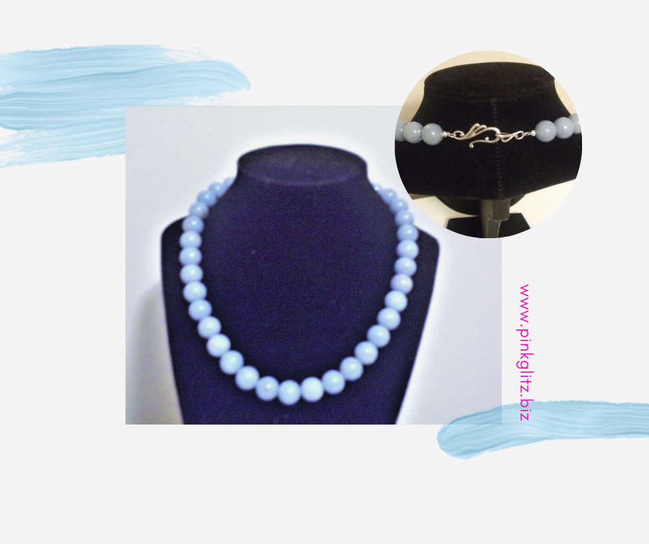 Angelite, crystal, necklace, jewelry for women, gem jewelry, natural gemstones