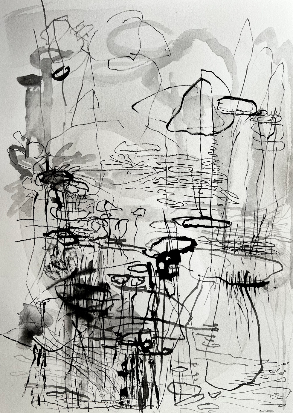 Fungi #9 (sumi ink on paper 11X14)