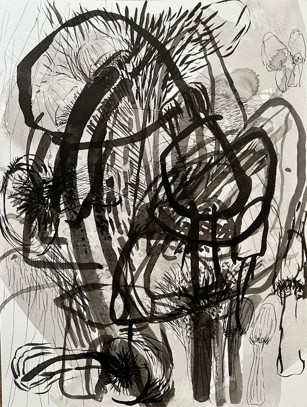 Fungi #3 (sumi ink on paper 9X12)