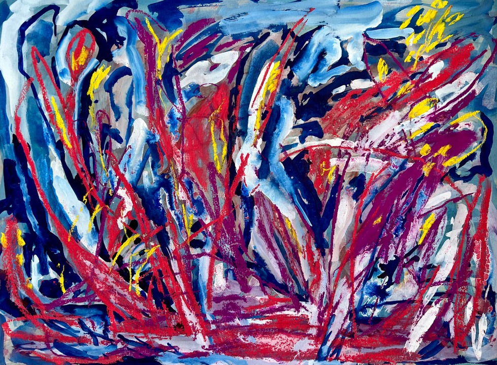 Bloom Fungi Ink Gouche and Chalk on paper