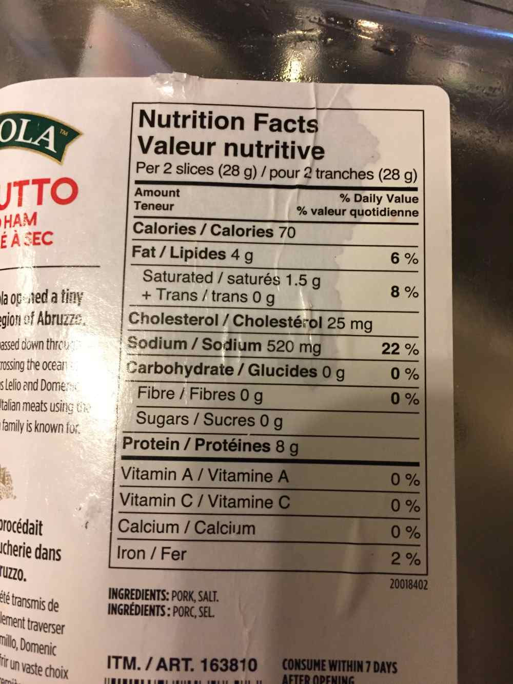 Costco Capola Prosciutto