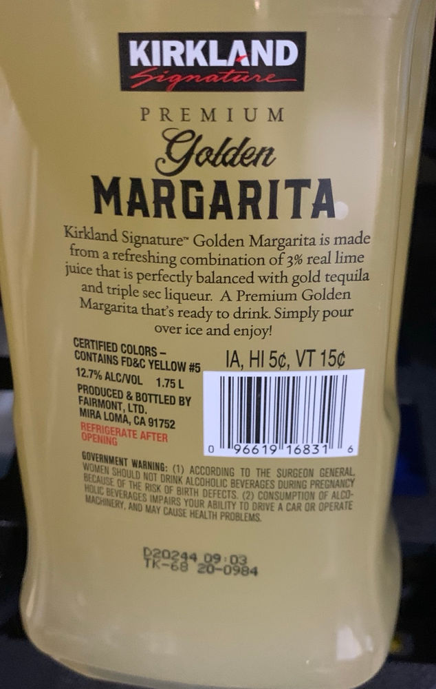 Costco Kirkland Signature Premium Golden Margarita Review