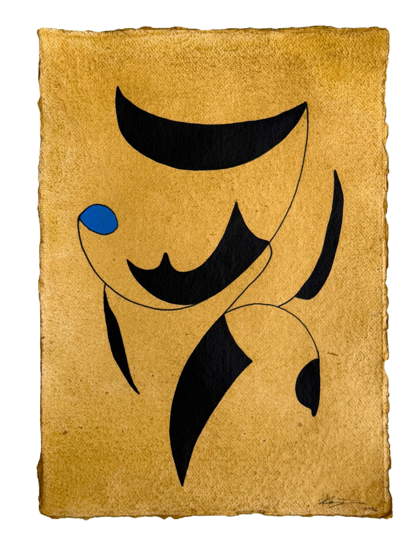 Indigo on Yellow VII