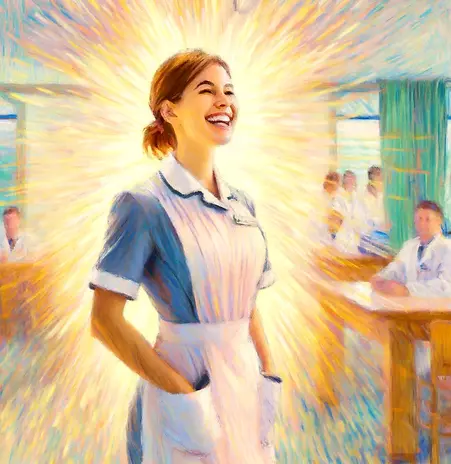 DALL·E 2024-06-20 16.40.15 - An impressionist-style illustration of a nurse in an exceptio