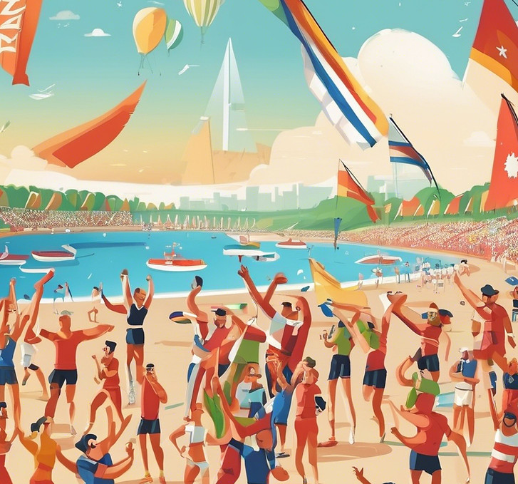 Major International Sporting Event success, nice weather, people celebrating.jpg