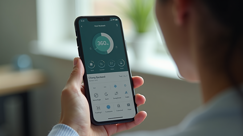 Eye-level view of a smartphone displaying a health app interface