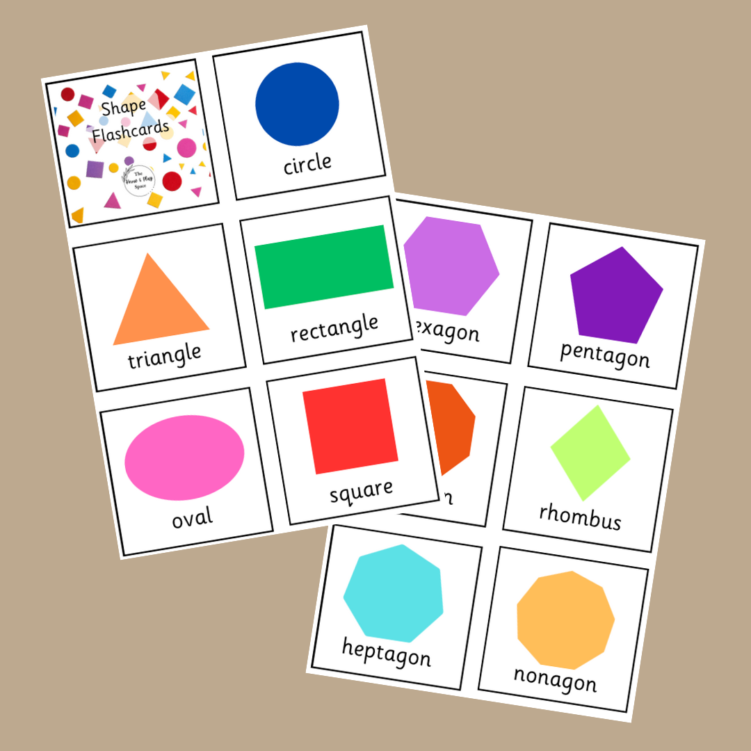 2D Shape Flashcards - Extended Version | PRINTABLE