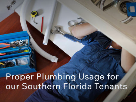 Proper Plumbing Usage for our Southern Florida Tenants