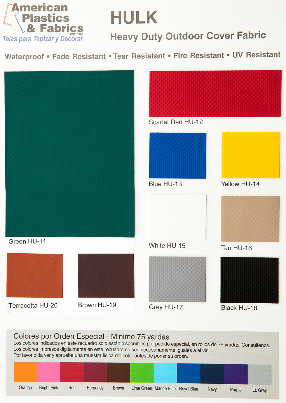 Productos Telas y Viniles Puerto Rico American Plastics and Fabrics