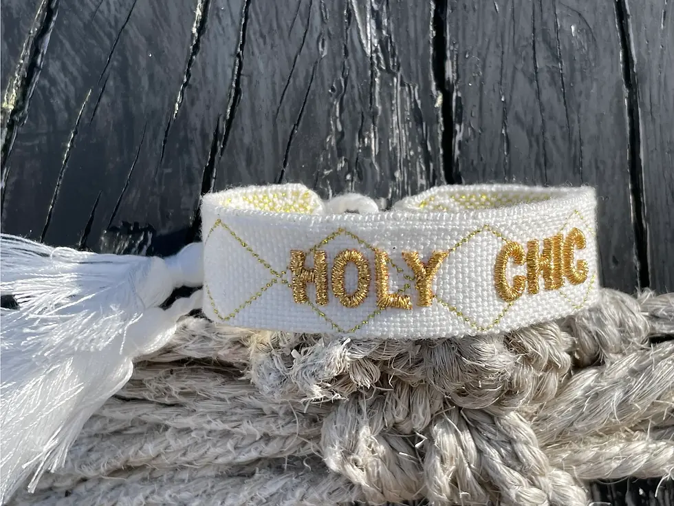 Miniatyrbild: HOLY CHIC uttalande armband vävt, broderat framsida
