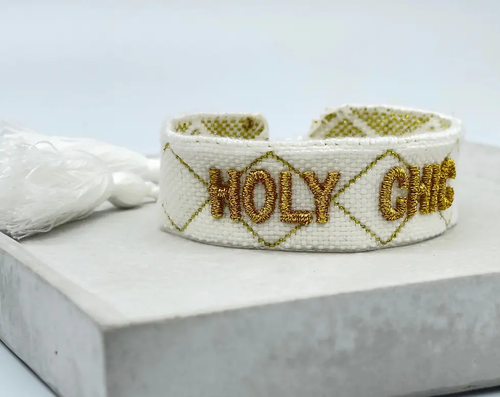 Miniatyrbild: HOLY CHIC uttalande armband vävt, broderat framsida