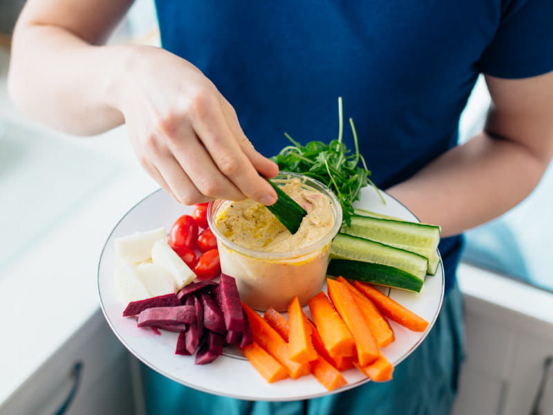 Healthy snacks like fruits, nuts, or yogurt on hand to stay energized and support your baby’s development.