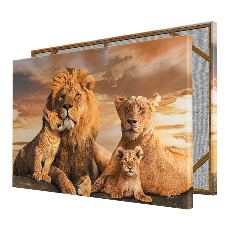 Miniatura: Quadro A Majestosa Família de Leões com 2 Filhotes