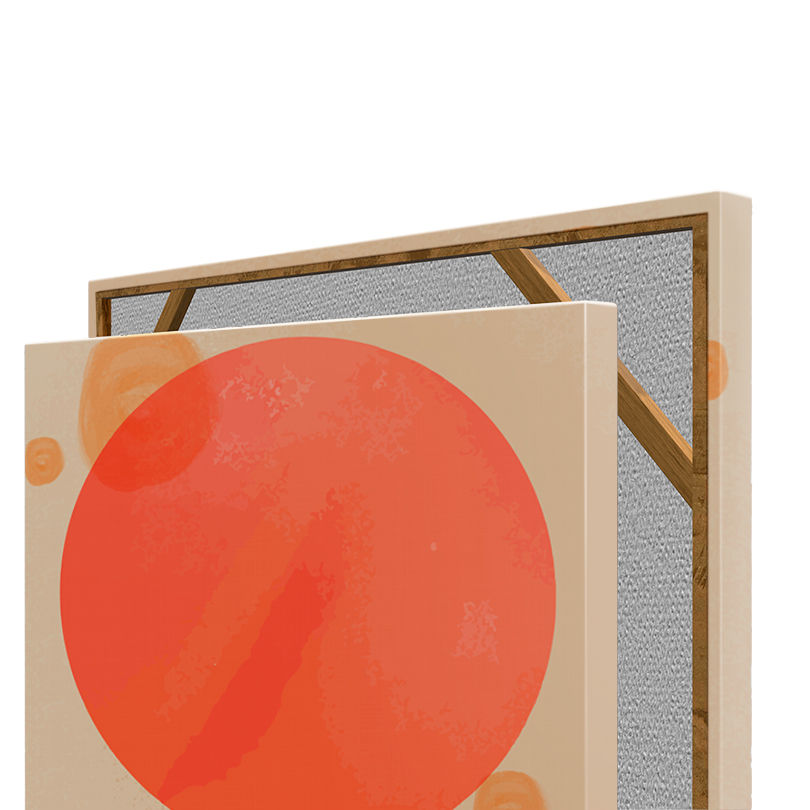 Miniatura: Quadro Círculos e Formas Abstratas Em Tons Laranja