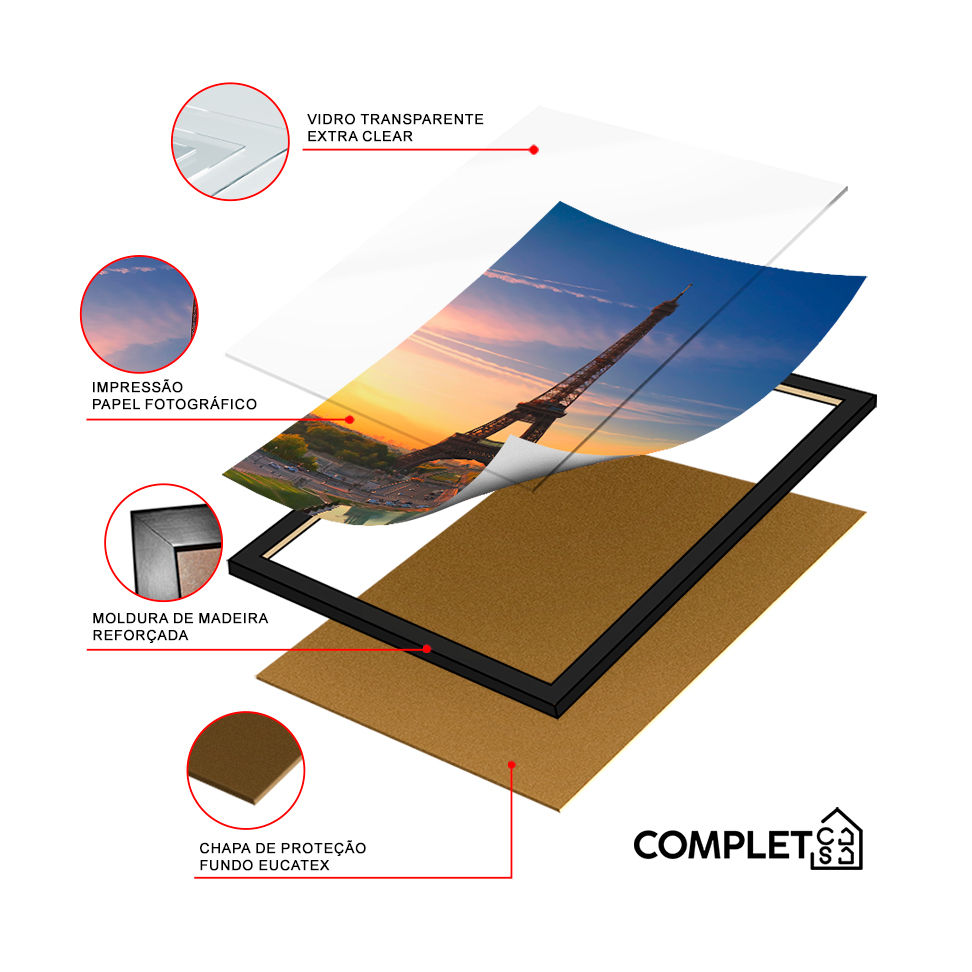 Miniatura: Quadro Paisagem Por Do Sol Torre Eiffel