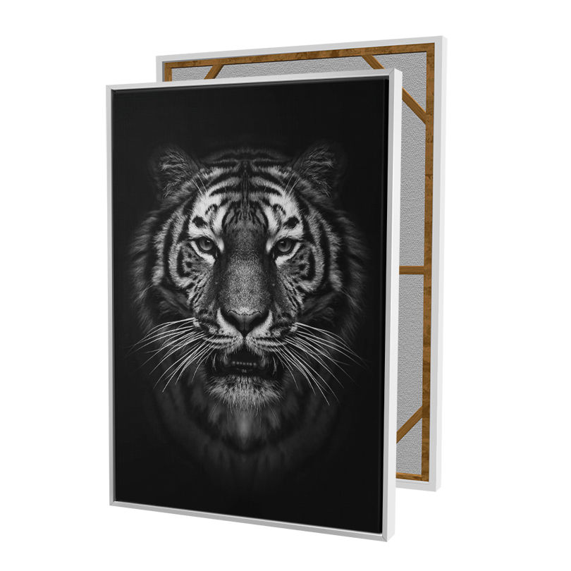 Miniatura: Quadro Rosto Tigre Preto e Branco