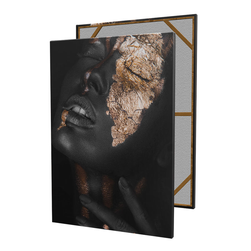 Miniatura: Quadro Mulher Negra Ouro Preto e Dourado