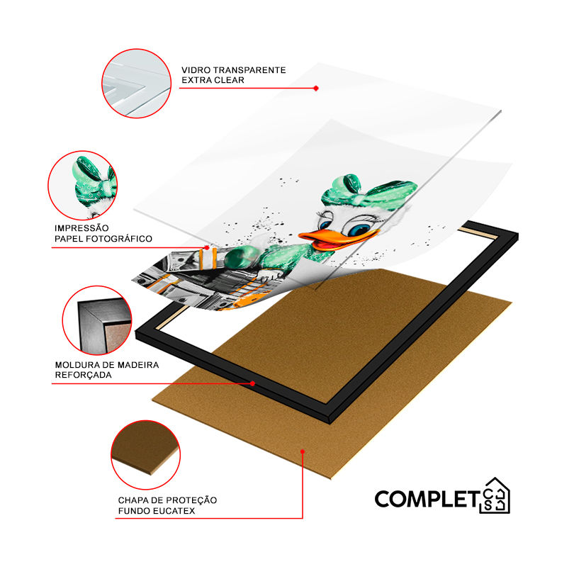 Miniatura: Quadro Paty Milionária Luxuosa e Moderna Neta do Tio Patinhas