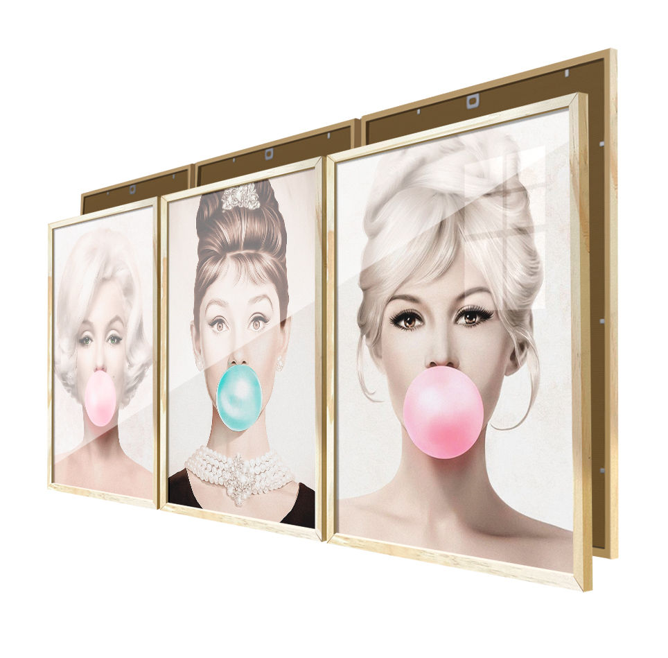 Miniatura: Kit Quadros Mulheres Pop Art Chiclete