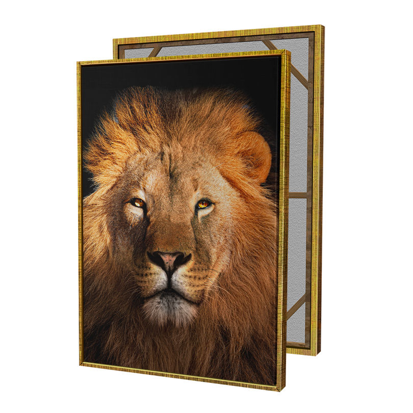 Miniatura: Quadro Rosto Leão Majestoso de Olhos Claros