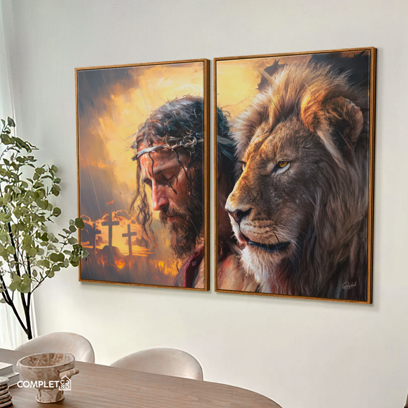 Miniatura: Quadros Pintura Jesus o Leão da Salvação