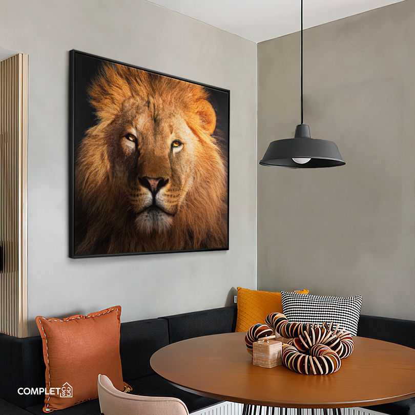 Miniatura: Quadro Leão Majestoso de Olhos Claros