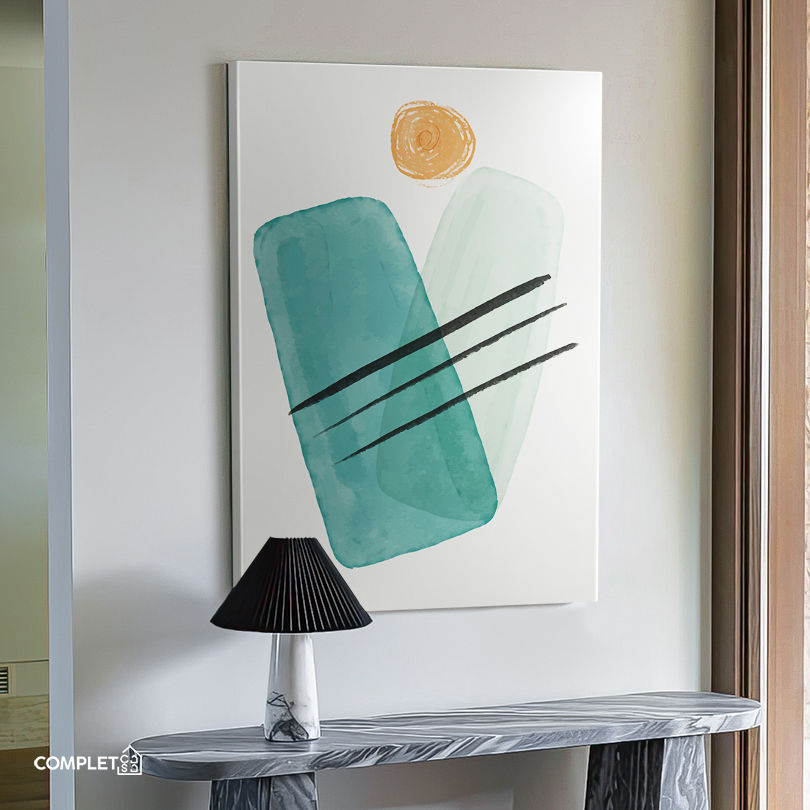 Miniatura: Quadro Abstrato Formas Tons Royal