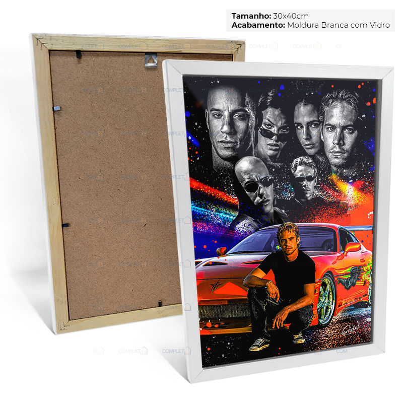 Miniatura: Quadro Velozes e Furiosos Paul Walker e Toretto