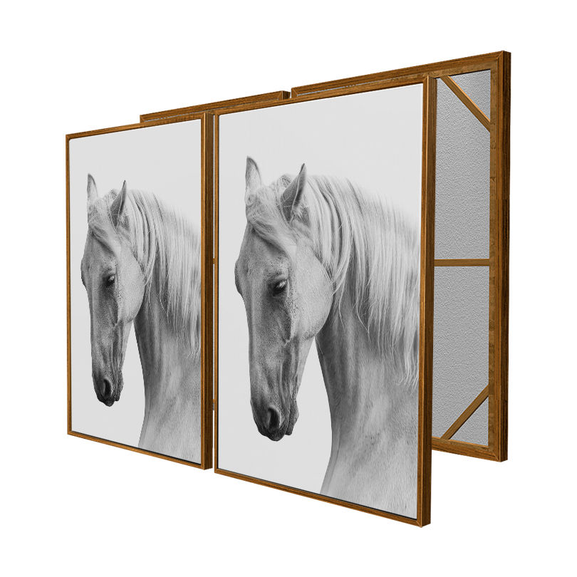 Miniatura: Quadros Desenho Preto e Branco Cavalo e Égua