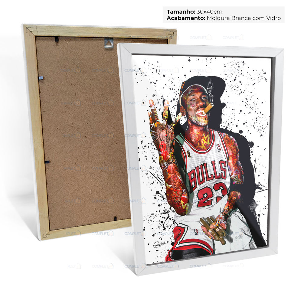 Miniatura: Quadro Michael Jordan Grafit Lenda Basquete
