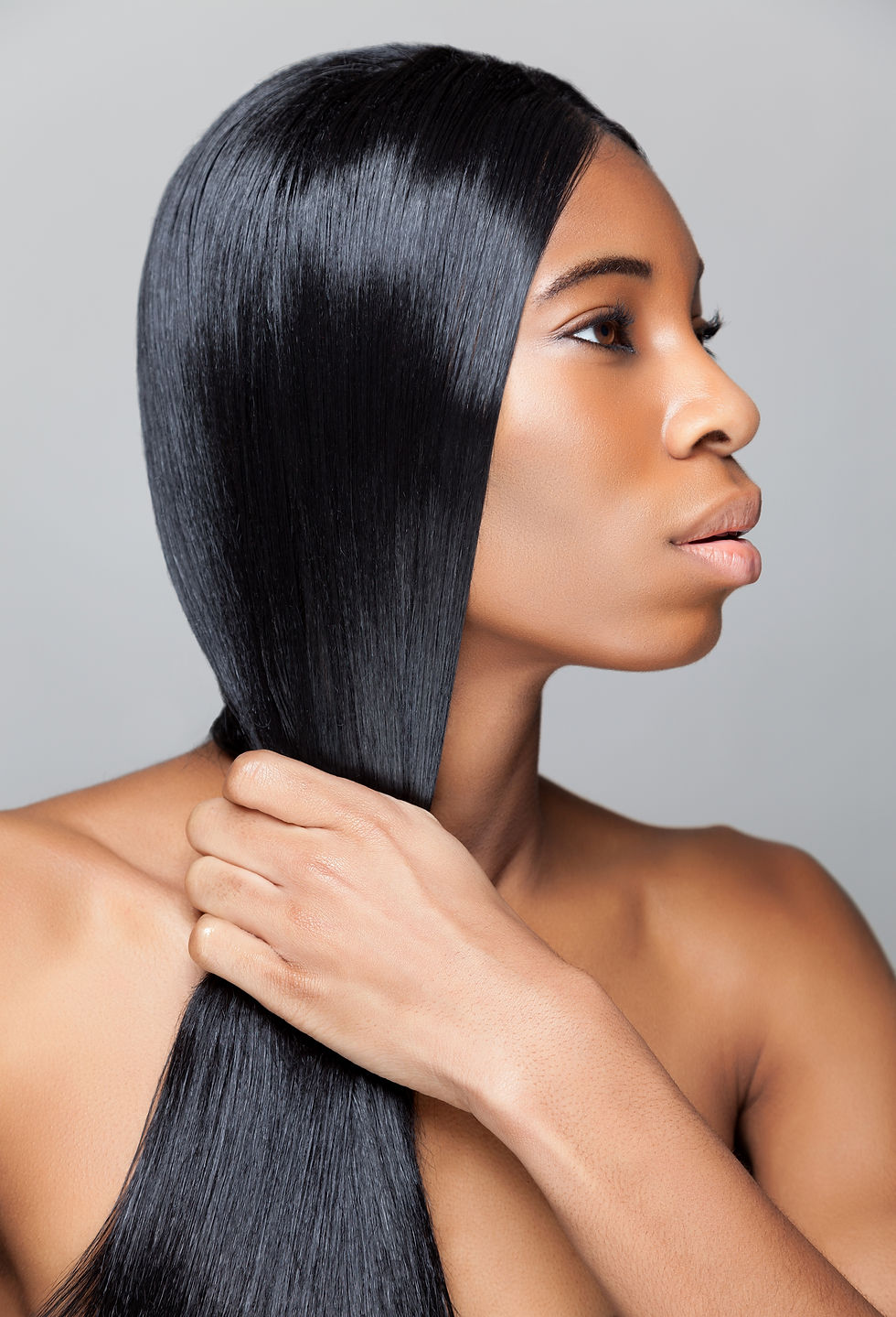 Beautiful Black Woman With Long Straight Hair