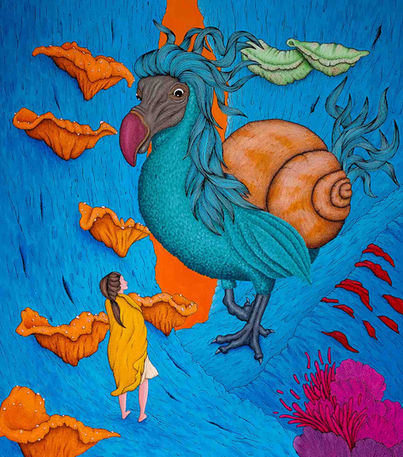 Obra de arte exclusiva para a Exposição "Um bando de Dodôs em acrílica sobre tela