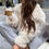 Thumbnail: Woman Outerwear Cropped Faux Fur Coat AutumnFluffy Plush Jacket Warm Winter