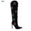 Thumbnail: Women Suede Full Crystal Rhinestone Boots Side Zipper Pointed Toe Thin Heels