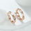 Thumbnail: Women Round Zircon Bridal Sets Silver Gold Color White Crystal Stone Crossed