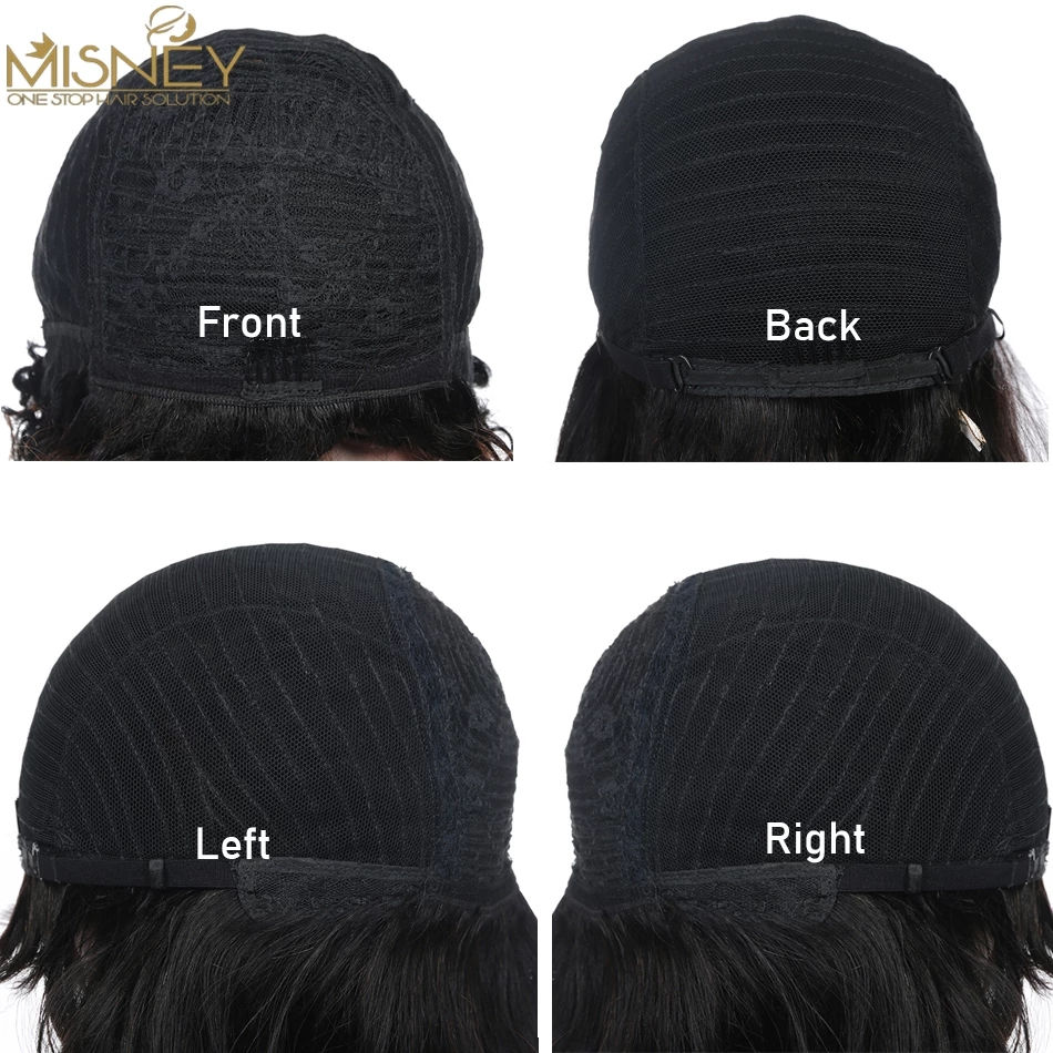 Thumbnail: Short Bob Wig Straight Human Hair Wigs with Bangs Non-Lace Front Wigs for Women