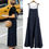 Thumbnail: Women Straps Jumpsuit Summer Solid Color Wide Leg Pants Dungaree Bib Overalls