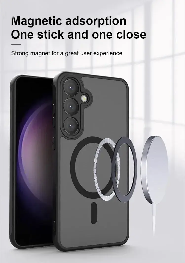 Thumbnail: Magnetic Luxury Matte Case For Samsung Galaxy S25 S24 S23 S22 Ultra Plus Lens